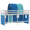 vidaXL Kinderhoogslaper met tunnel 80x200 cm massief grenenhout blauw