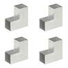 vidaXL Paalverbindingen 4 st L-vorm 91x91 mm gegalvaniseerd metaal