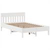 vidaXL Bedframe zonder matras massief grenenhout wit 135x190 cm