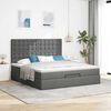 vidaXL Ottoman bed met matras en LED's 180x200cm stof donkergrijs