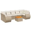 vidaXL 8-delige Loungeset met kussens poly rattan beige