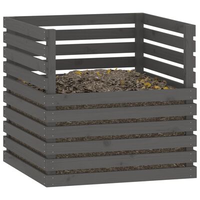 vidaXL Compostbak 80x80x78 cm massief grenenhout grijs