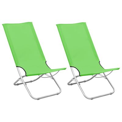hulp in de huishouding Einde Rubber vidaXL Strandstoelen 2 st inklapbaar stof groen kopen? | vidaXL.nl