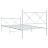 vidaXL Bedframe met hoofd- en voeteneinde metaal wit 100x200 cm