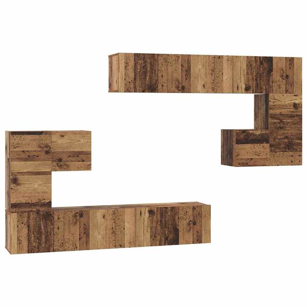 vidaXL TV Eenheden Wandgemonteerd 4 pcs Oud Hout Bewerkt hout