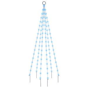 vidaXL Vlaggenmast kerstboom 108 LED's blauw 180 cm