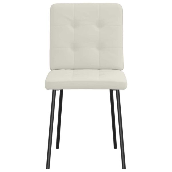vidaXL Eetkamerstoelen 6 st fluweel cr&egrave;mekleurig