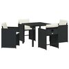 vidaXL Tuin eettafelset met kussen 5 pcs Bruin poly rattan
