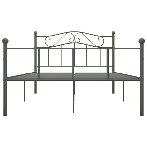 vidaXL Bedframe metaal grijs 160x200 cm