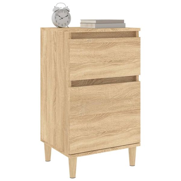 vidaXL Nachtkastjes 2 st 40x35x70 cm bewerkt hout sonoma eikenkleurig
