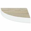 vidaXL Hoekwandschap 25x25x3,8 cm MDF eikenkleurig en wit
