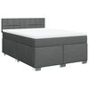 vidaXL Boxspring met matras stof donkergrijs 140x190 cm