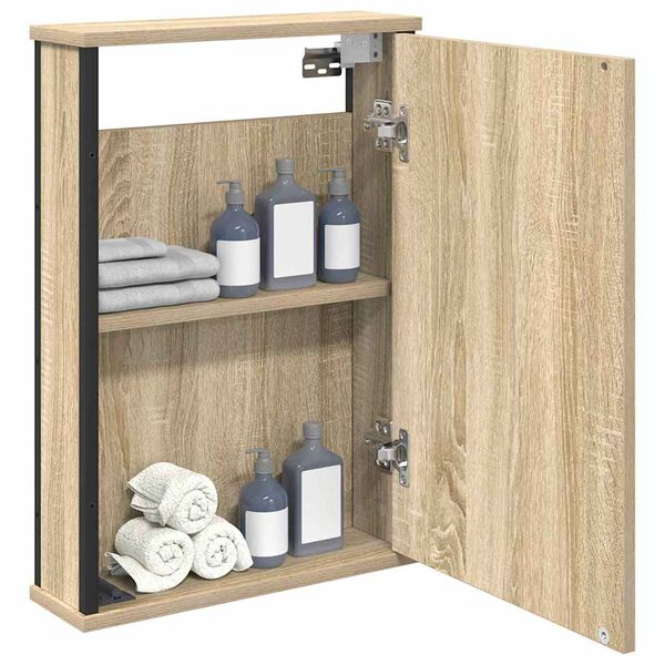 vidaXL Badkamer spiegelkast Bruin 42 x 12 x 60 cm Bewerkt hout