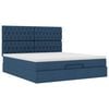 vidaXL Ottoman bed met matras en LED's 180x200cm stof blauw
