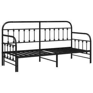 vidaXL Bedframe voor een daybed Zwart 75 x 190 cm Gepoedercoat staal