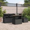vidaXL Tuin Sofa Set 6 pcs Zwart poly rattan
