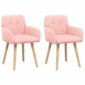 vidaXL Eettafelstoelen 2 st Boucl&eacute; Roze 59 x 57 x 85 cm