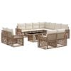 vidaXL Tuinbankenset 12 st Beige en Cr&egrave;me Wit poly rattan