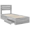 vidaXL Bedframe Grijs Sonoma en Zilver 75 x 190 cm Bewerkt hout