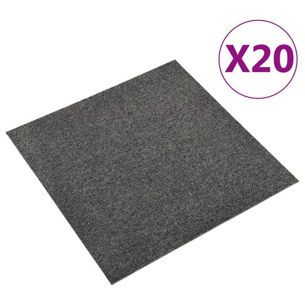 vidaXL Tapijttegels 20 st 5 m² 50x50 cm antraciet