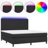 vidaXL Boxspring met matras en LED kunstleer zwart 160x200 cm