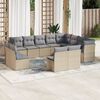 vidaXL 12-delige Loungeset met kussens poly rattan beige