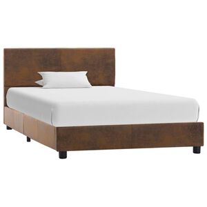 vidaXL Bedframe kunstsu&egrave;de bruin 90x200 cm