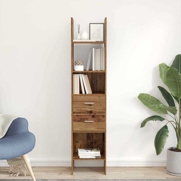 vidaXL Boekenkast Oud hout 40 x 35 x 180 cm Bewerkt hout