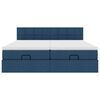 vidaXL Ottoman bed met matrassen 160x200cm stof blauw