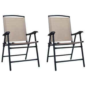 vidaXL Opklapbare stoelen, 2 stuks, textiel taupe