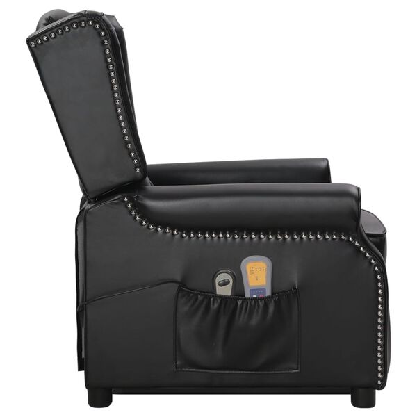 vidaXL Sta-op-massagestoel verstelbaar glanzend kunstleer zwart