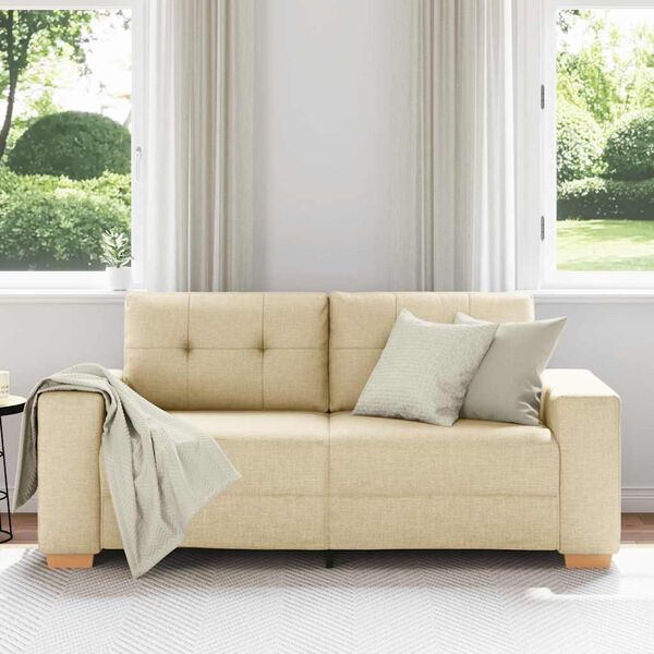 vidaXL Loveseat Bank Cr&egrave;me 180x77x82 cm Stof