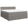 vidaXL Boxspring met matras stof taupe 200x200 cm