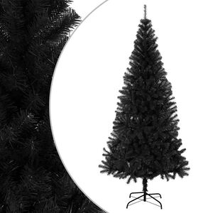 vidaXL Kunstkerstboom met standaard 210 cm PVC zwart