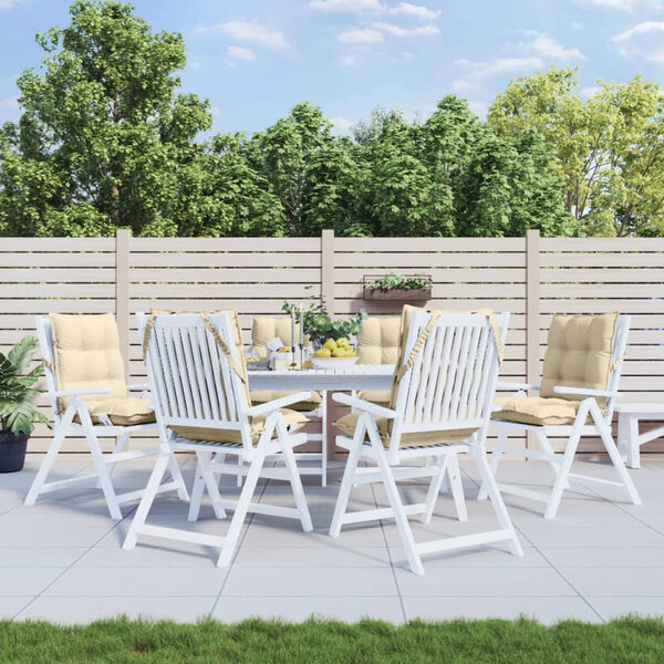 vidaXL Stoelkussens 6 st lage rug oxford stof beige