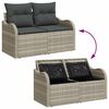 vidaXL Tuin Sofa Set met kussen 9 pcs Licht Grijs en Donker Grijs