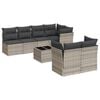 vidaXL 8-delige Loungeset met kussens poly rattan lichtgrijs