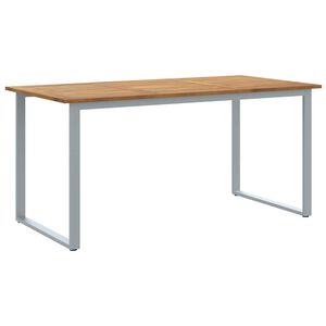 vidaXL Tuinstafel Grijs 160 x 80 x 75 cm Massief Acaciahout