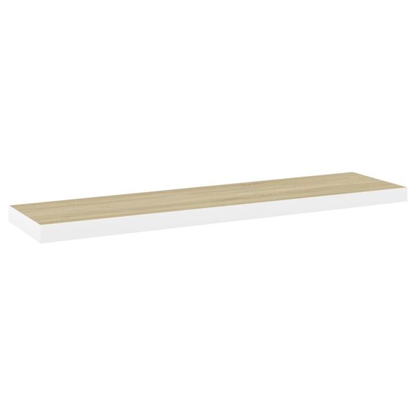 vidaXL Wandschappen zwevend 4 st 90x23,5x3,8 cm MDF eikenkleurig wit