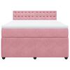 vidaXL Boxspring met matras fluweel roze 160x200 cm
