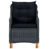 vidaXL 9-delige Tuinset met kussens poly rattan donkergrijs