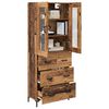 vidaXL Hoge kast met lade 2 pcs Oudhout Bewerkt hout