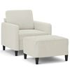vidaXL Fauteuil met voetenbank 60 cm fluweel cr&egrave;mekleurig