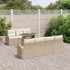 vidaXL Tuin Sofa Set met kussen met opslag 8 pcs Beige Poly Rattan