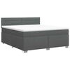 vidaXL Boxspringbed met matras Donkergrijs 140 x 190 cm Stof