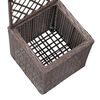 vidaXL Latwerkplantenbak verhoogd met 1 pot 30x30x107 cm rattan bruin