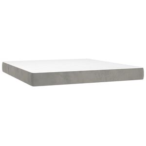 vidaXL Pocketveringmatras medium 160x200x20 cm fluweel lichtgrijs