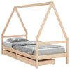 vidaXL Kinderbedframe met lades 90x190 cm massief grenenhout