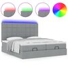 vidaXL Ottoman bed met matrassen en LED's 160x200cm stof lichtgrijs