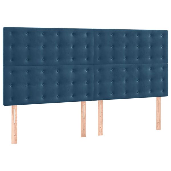 vidaXL Hoofdbord donkerblauw 160x5x118/128 cm fluweel